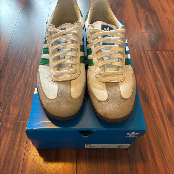 Adidas Samba White and Green Leather Sneakers - Picture 3 of 4